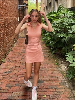 wild fable Peach Collared Mini Dress